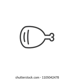 Ham leg outline icon. linear style sign for mobile concept and web design. Parma ham simple line vector icon. Symbol, logo illustration. Pixel perfect vector graphics