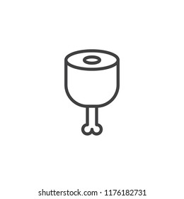 Ham leg outline icon. linear style sign for mobile concept and web design. Gammon simple line vector icon. Symbol, logo illustration. Pixel perfect vector graphics