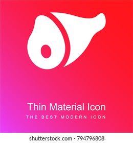 Ham leg red and pink gradient material white icon minimal design