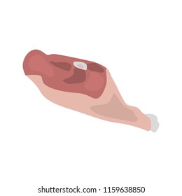 Ham leg vector icon. Color flat design