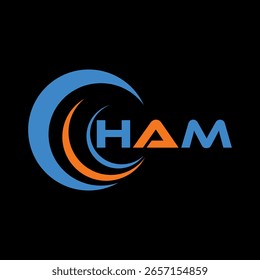 HAM letter design. HAM letter technology logo design on white background. HAM Monogram logo design for entrepreneur and business