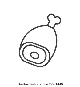 Ham line icon.