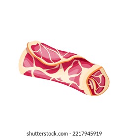 ham meat cartoon. food pork, slice bacon, meal gourmet, fat snack, beef dinner, smoked sliced, rosemary meat vector illustration