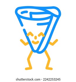 ham meat character color icon vector. ham meat character sign. isolated symbol illustration