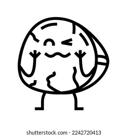 ham meat character line icon vector. ham meat character sign. isolated contour symbol black illustration
