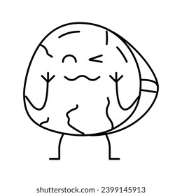 ham meat character line icon vector. ham meat character sign. isolated contour symbol black illustration