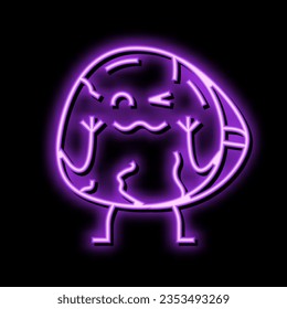 ham meat character neon light sign vector. ham meat character sign. isolated symbol illustration