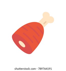 Ham meat flat icon