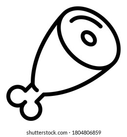 Ham meat icon. Outline ham meat vector icon for web design isolated on white background