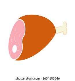 Ham meat illustration on the white background. Vector illustration