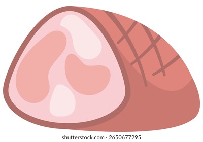 Ilustración vectorial de trozo de carne de jamón