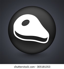 Ham on Black Round Button