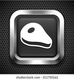Ham on Black Square Button