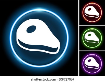 Ham on Glow Round Button