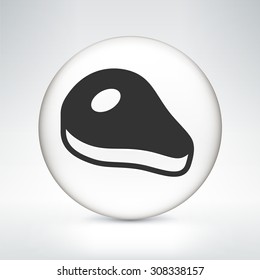 Ham on White Round Button