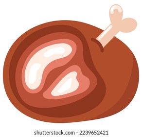 ham piece meat icon flat isolated