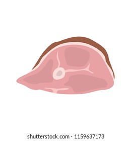 Ham piece vector icon. Color flat design