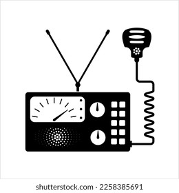 Ham Radio Icon, Amateur Radio Icon, Wireless Radio Frequency Message Exchange Vector Art Illustration