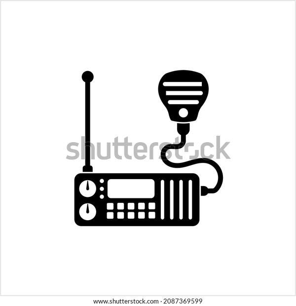 Ham Radio Icon, Amateur\
Radio Icon, Wireless Radio Frequency Message Exchange Vector Art\
Illustration