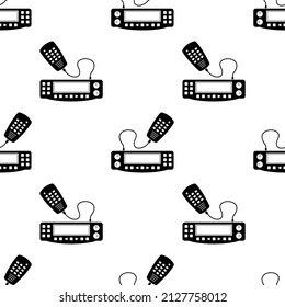 Icono de radio de Ham Patrón sin problemas, Icono de radio aficionado, Ilustración de arte vectorial de mensajes de frecuencia de radio inalámbrica