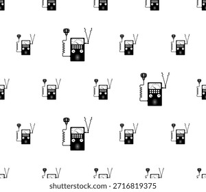 Patrón inconsútil del icono de la radio del jamón, icono de la radio amateur, Arte vectorial inalámbrico del intercambio del mensaje de la radiofrecuencia
