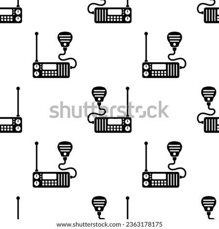 Ham Radio Icon Seamless Pattern, Amateur Radio Icon, Wireless Radio Frequency Message Exchange Vector Art Illustration