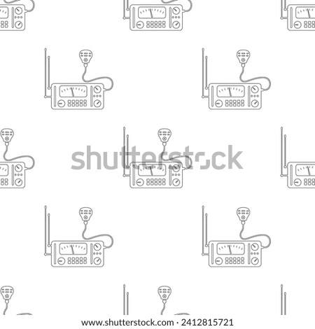 Ham Radio Icon Seamless Pattern, Amateur Radio Icon, Wireless Radio Frequency Message Exchange Vector Art Illustration