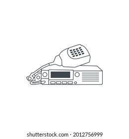 Ham Radio Line Icon Stock illustration. Amateur Radio Vector Line art Icon