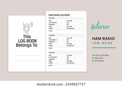 Ham Radio Logbook Kdp Plantilla Interior