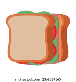 vector de diseño de sándwich de jamón aislado