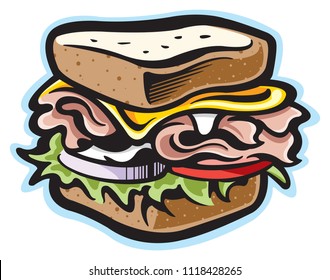 Ham sandwich illustration