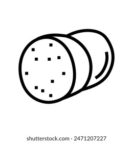 ham sausage meat line icon vector. ham sausage meat sign. isolated contour symbol black illustration