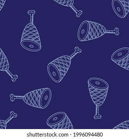 ham seamless pattern in vector.