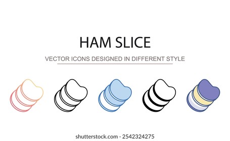 Ham Slice design ícone com fundo branco ilustração stock