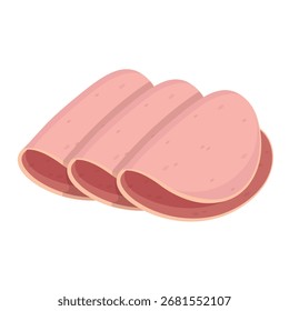 fatias de presunto vetor plano ilustração ícone de logotipo clipart
