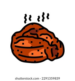 ham smoked color icon vector. ham smoked sign. isolated symbol illustration