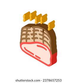 ham smoked isometric icon vector. ham smoked sign. isolated symbol illustration