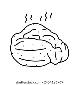 ham smoked line icon vector. ham smoked sign. isolated contour symbol black illustration