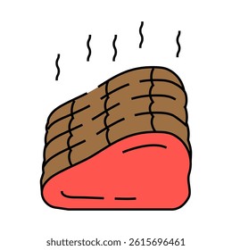 ham smoked line icon vector. ham smoked sign. isolated symbol illustration