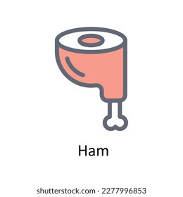 Ham Vector      Rellenar iconos de contorno. Material gráfico simple