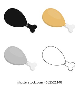Ham vector icon in cartoon style for web