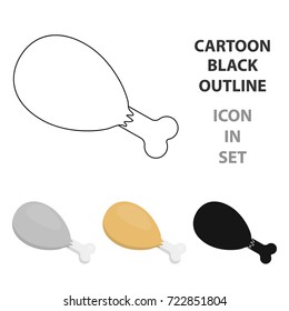Ham vector icon in cartoon style for web