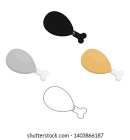Ham vector icon in cartoon,black style for web