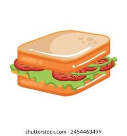 Ilustración de sándwich de jamón y verduras