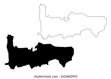 Hama Governorate (Governorates of Syria, Syrian Arab Republic) map vector illustration, scribble sketch Hama map