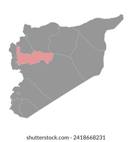 Hama Governorate map, administrative division of Syria. Vector illustration.