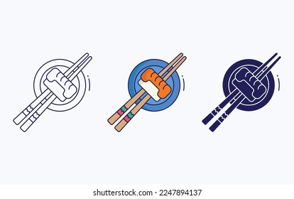 Hamachi sushi icon Vector illustration