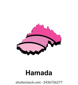 Hamada City prefecture of Japan, vector design template