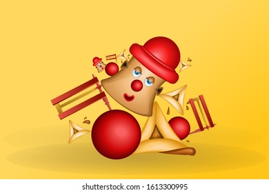 Haman ears, with a clown and a Purim holiday noise