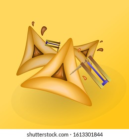 Haman ears and Purim holiday noises